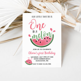 Una en una sandía Invitación de cumpleaños por pri