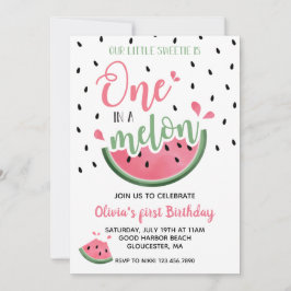 Una en una sandía Invitación de cumpleaños por pri