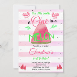 Una en una sandía melónica de melón Invitación de 