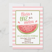 Una en una sandía melónica de melón Invitación de
