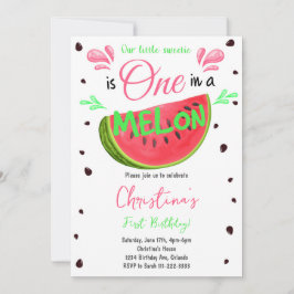 Una en una sandía melónica de melón Invitación de 