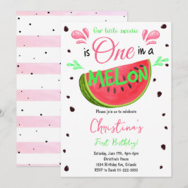 Una en una sandía melónica de melón Invitación de 
