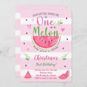Una en una sandía melónica de melón Invitación de 