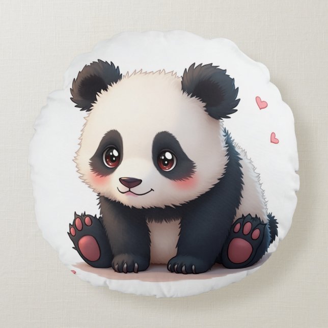 Una encantadora almohada de café Panda (Anverso)