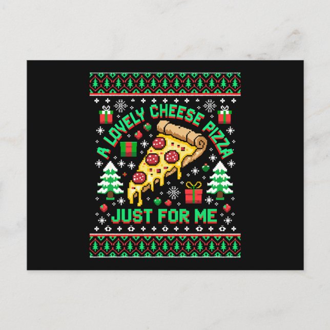 Una encantosa pizza de queso solo para mí Navidad  (Anverso)