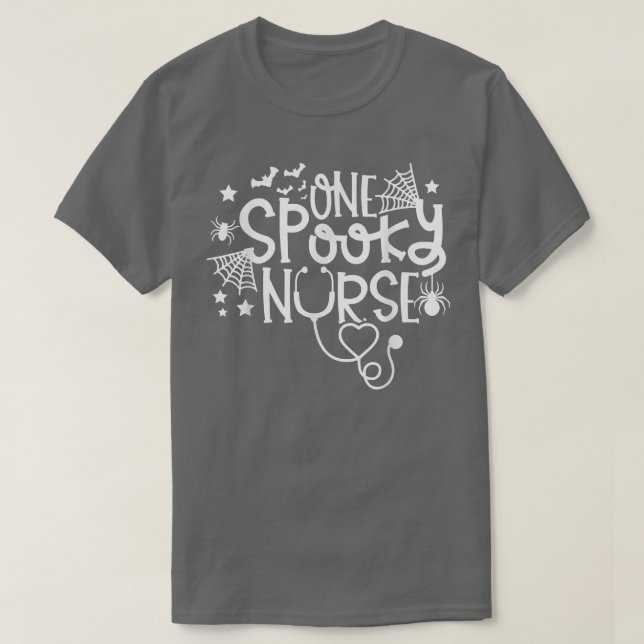 Una enfermera camiseta graciosa Stethoscope Hallow (Diseño del anverso)