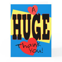 Una enorme tarjeta de agradecimiento extra grande