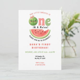 Una entre las sandías Invitación de cumpleaños núm