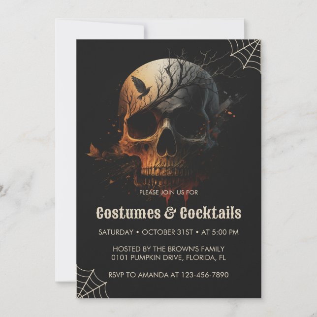 Una espeluznante invitación a Halloween (Anverso)