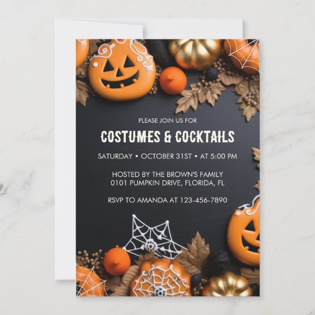 Una espeluznante invitación a Halloween (Anverso)