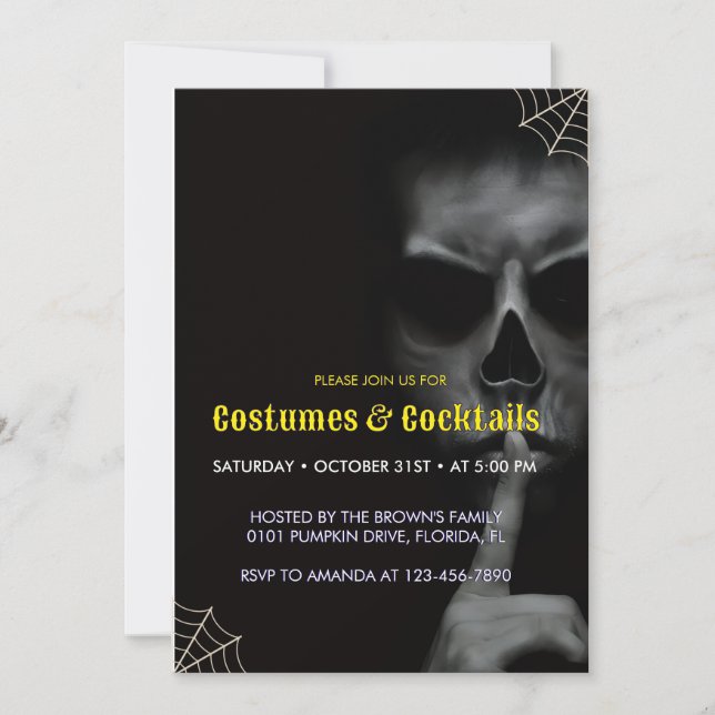 Una espeluznante invitación a Halloween (Anverso)