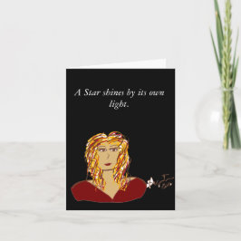 Una estrella brilla por su propia tarjeta de nota 
