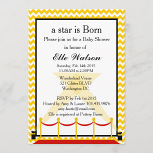 Una estrella nace invitación de Hollywood Baby Sho