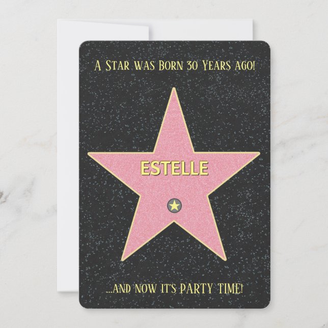 Una estrella nació de la invitación a la fiesta de (Anverso)