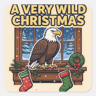 Una etiqueta de Navidad muy salvaje — Águila calva