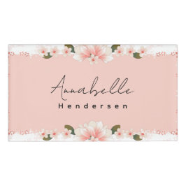 Una etiqueta de nombre Minimalista floral moderna