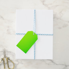 Una etiqueta de papel rectangular verde brillante
