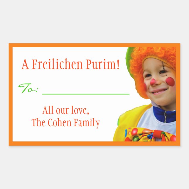 Una etiqueta de purim Freilichen (Anverso)