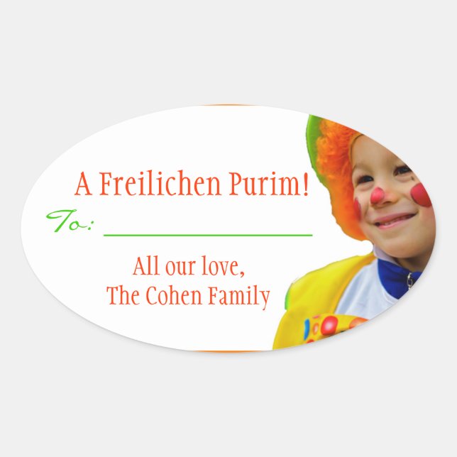Una etiqueta de purim Freilichen (Anverso)