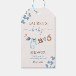 Una etiqueta de regalo para baby shower de niño Co