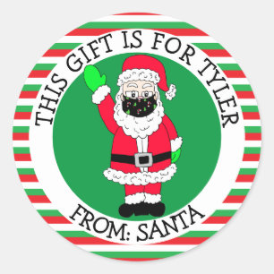 Una etiqueta de regalo para y para regalo de Santa