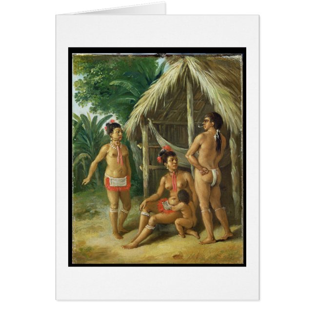 Una familia del Carib de las islas de sotavento (Frente)