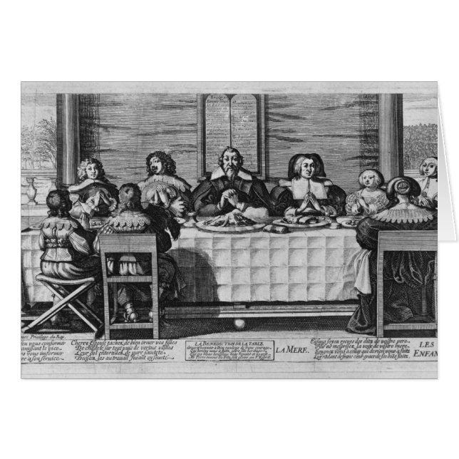Una familia protestante que bendice la comida (Anverso (Horizontal))