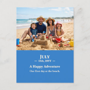 Una feliz aventura recuerdo de julio postal fotogr