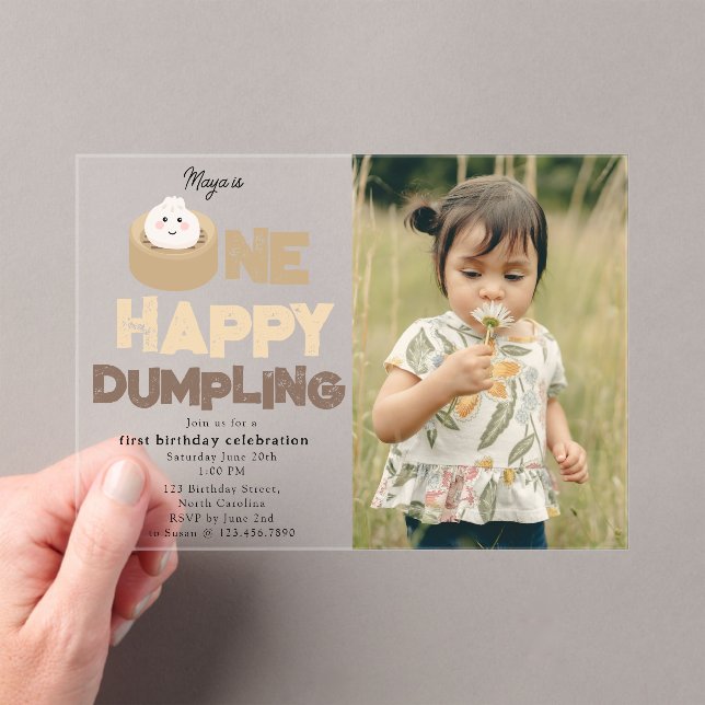Una Feliz Invitación de Dumpling para el Primer Cu (Insitu (portátil))