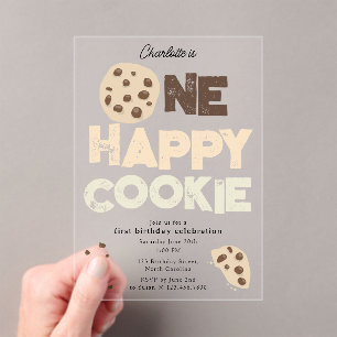 Una Feliz Invitación de Galleta 1er Primer Cumplea