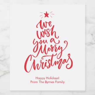 Una Feliz Navidad, etiquetas de vino personalizada