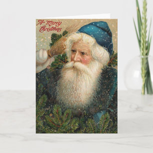 Una Feliz Navidad Vieja Tarjeta St. Nick