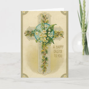 Una Feliz Pascua para Usted - Tarjeta Postal Antig