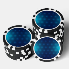 Una ficha de póquer de casino con un borde negro y