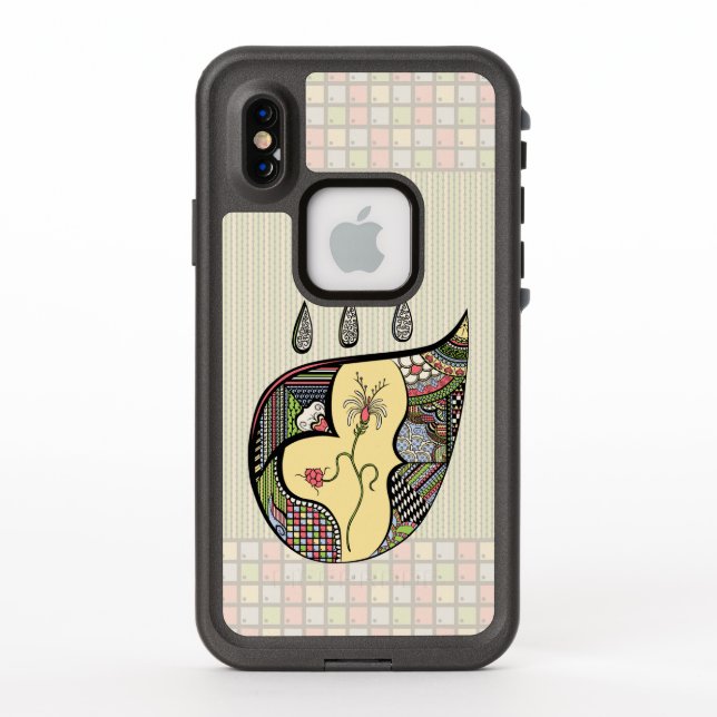 Una flor dentro de una funda Lifeproof (Reverso)