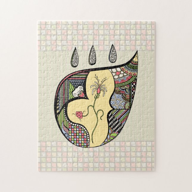 Una flor dentro del rompecabezas (Vertical)