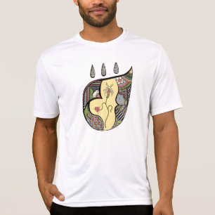 Una flor en la camiseta de los hombres