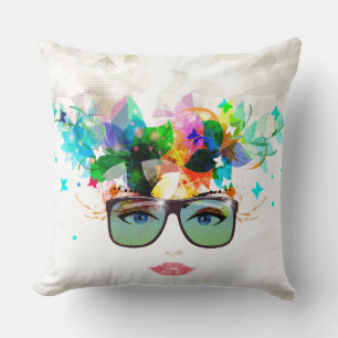 Una floral brillante enfrenta un Cojín decorativo