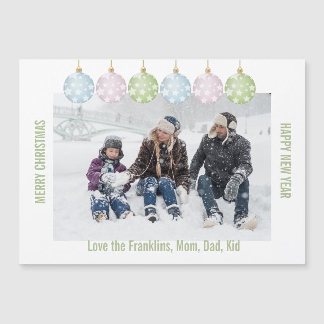 Una foto Ornamentos navideños editables (Anverso)