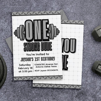 Una fuerte invitación de cumpleaños número 1 - One