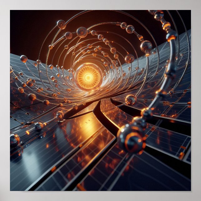 Una fusión de arte y tecnología con una fuente de  (Frente)