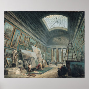 Una galería del museo con arte romano antiguo