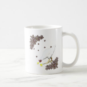 Una gallina y pollitos tazas de café