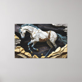 Una Gallopaje de Caballos en la impresión de lona 