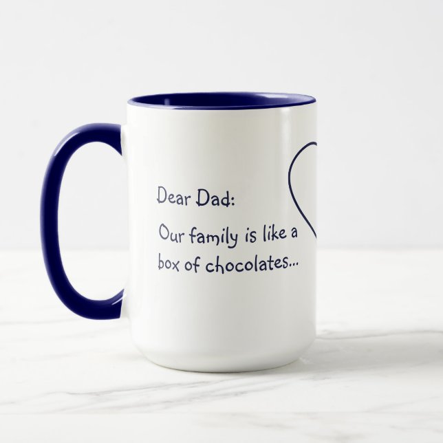 Una graciosa taza de texto personalizado para un m (Izquierda)