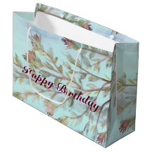 Una Gran Bolsa De Regalo Floral De Acuarela