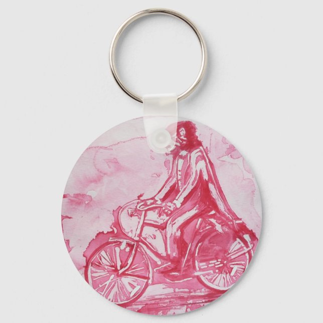 Una gran cadena roja de llavero de lobo (Anverso)