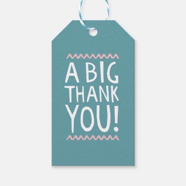Una gran etiqueta de regalo de agradecimiento grac (Anverso)