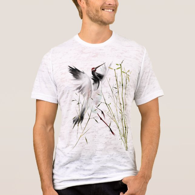 Una Grúa En Los Camisetas De Bambú (Anverso)
