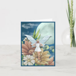 Una hada en el jardín por la noche 4"x5.6"